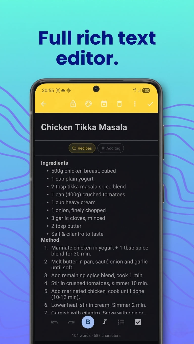 Kaiyo Notes Android app multi-tag filtering system
